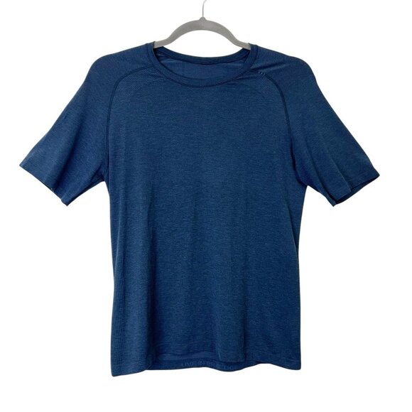 Lululemon Metal Vent Tech Tee Shirt Men’s Size Large Blue Short Sleeve - Picture 1 of 8